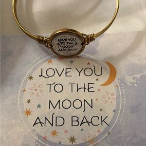 Luca + Danni Gold 'Love You to the Moon and Back' Inspirational Bangle